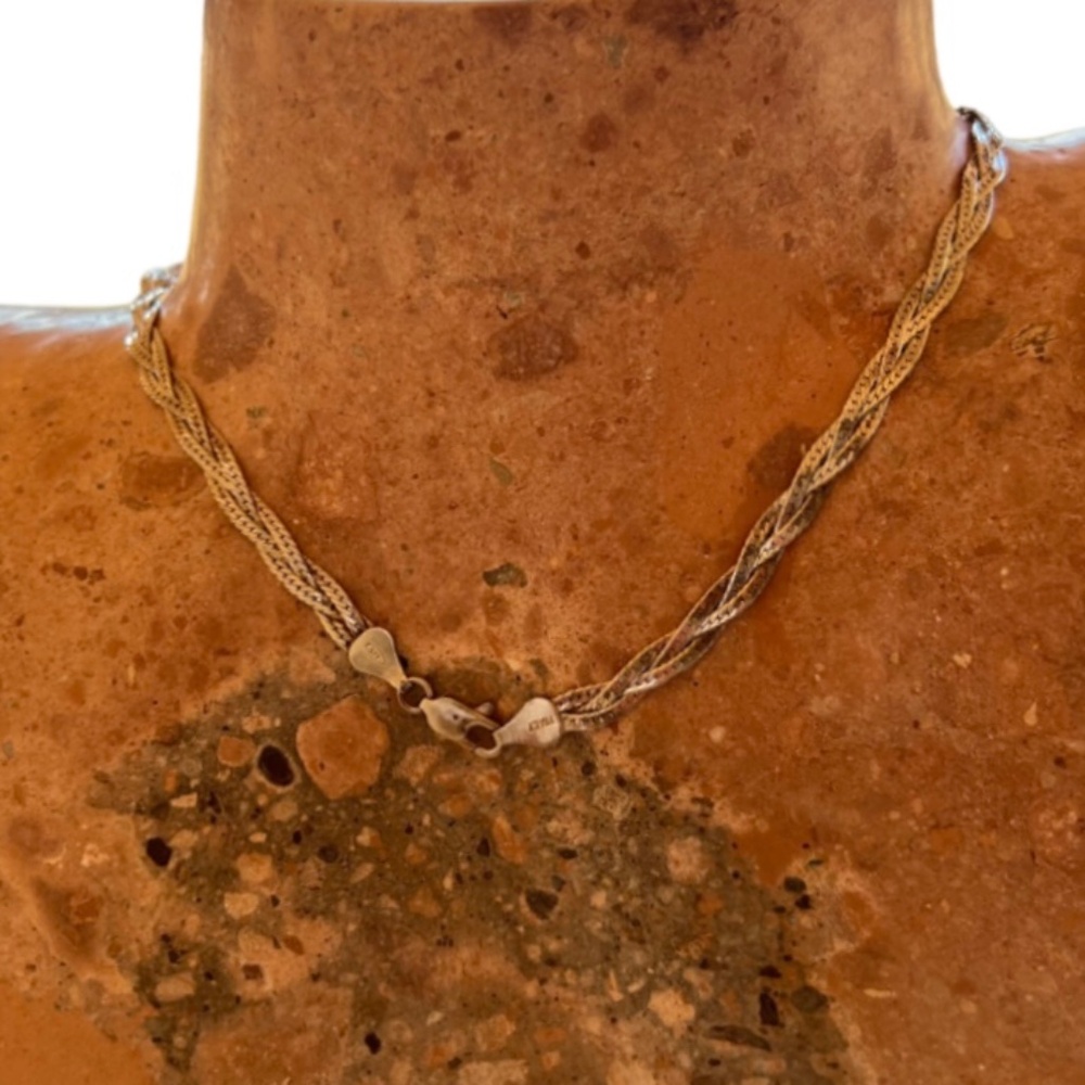 16" Italian Sterling Silver Braided Chain - Picture 4 of 9